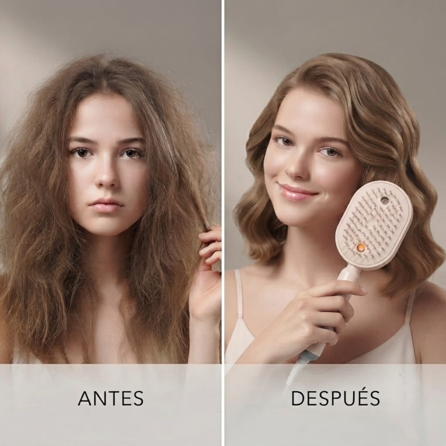 Cepillo Inteligente de Vapor 3 en 1 💧 Hidratación profunda · Masaje relajante · Sin daños
