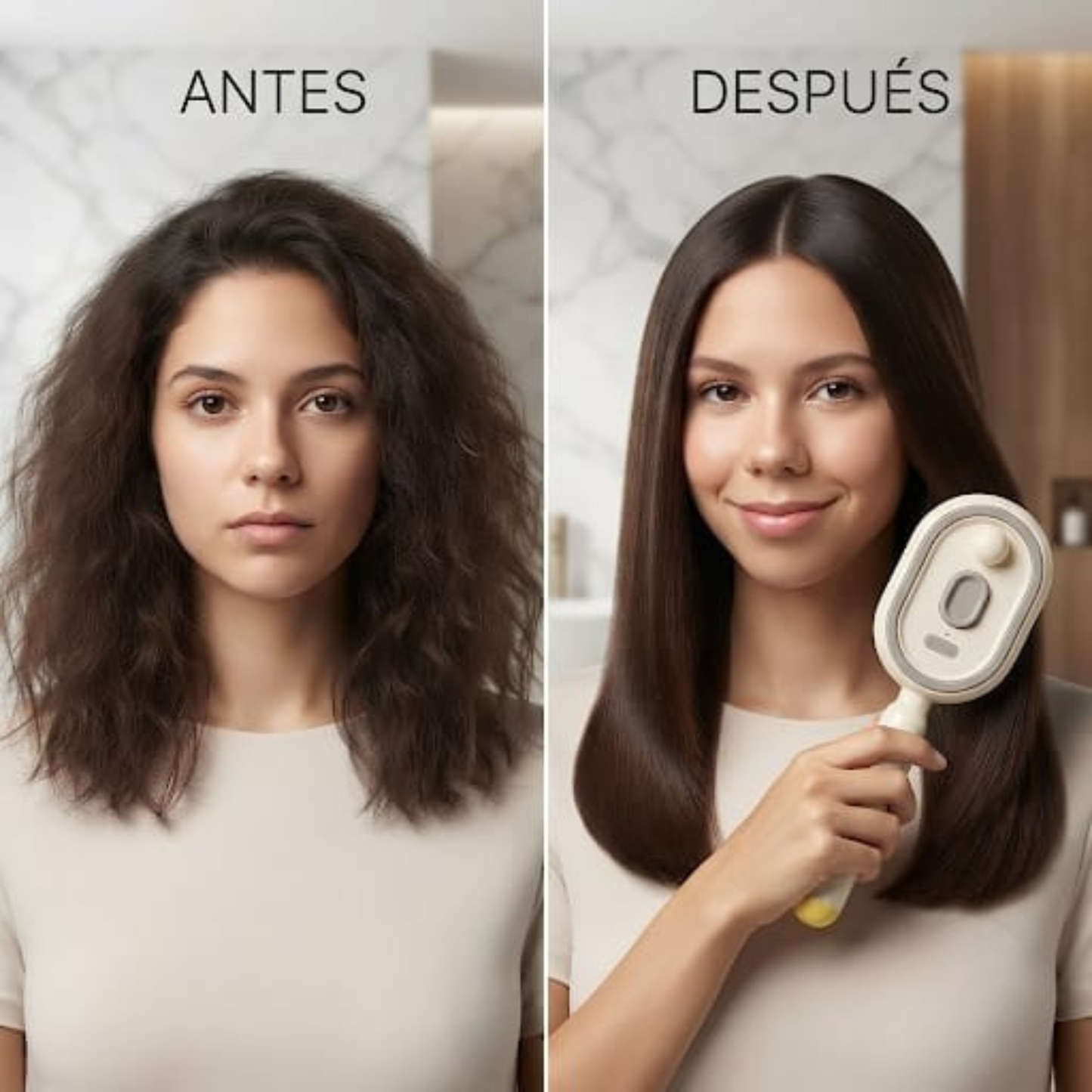 Cepillo Inteligente de Vapor 3 en 1 💧 Hidratación profunda · Masaje relajante · Sin daños