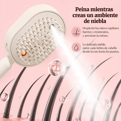 Cepillo Inteligente de Vapor 3 en 1 💧 Hidratación profunda · Masaje relajante · Sin daños