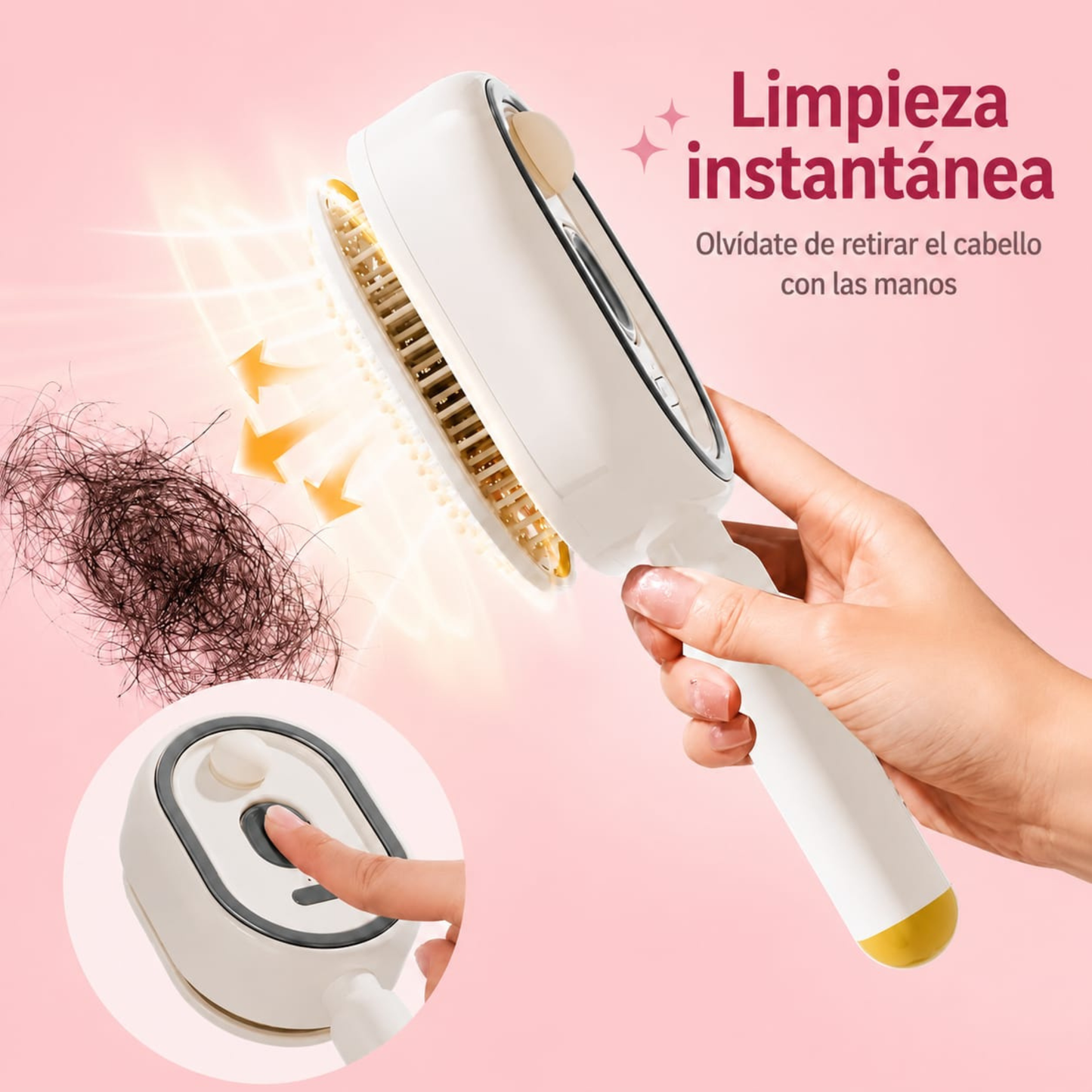 Cepillo Inteligente de Vapor 3 en 1 💧 Hidratación profunda · Masaje relajante · Sin daños